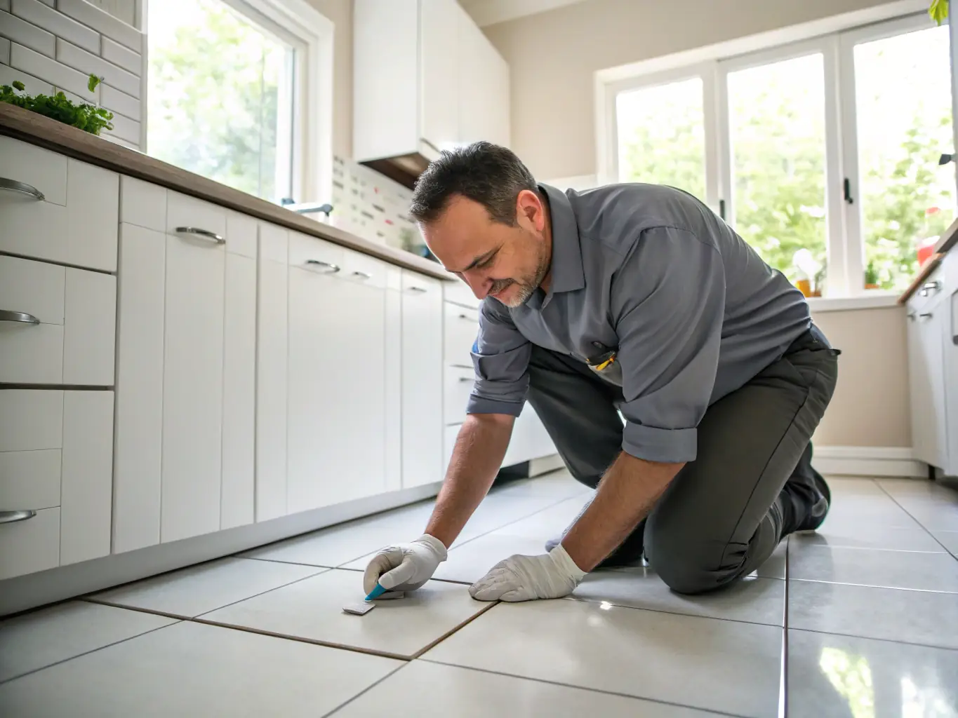 A technician collecting asbestos samples from a building material with protective gear and lab analysis equipment nearby.